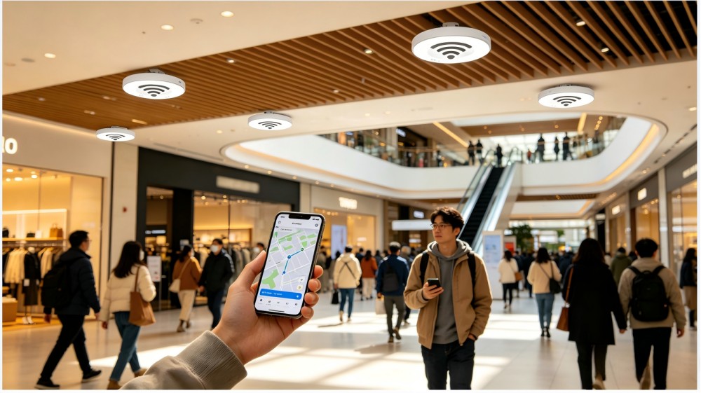 某城市商业综合体 - WiFi 室内移动终端实时定位项目(实现12万平米全场定位与智慧运营)