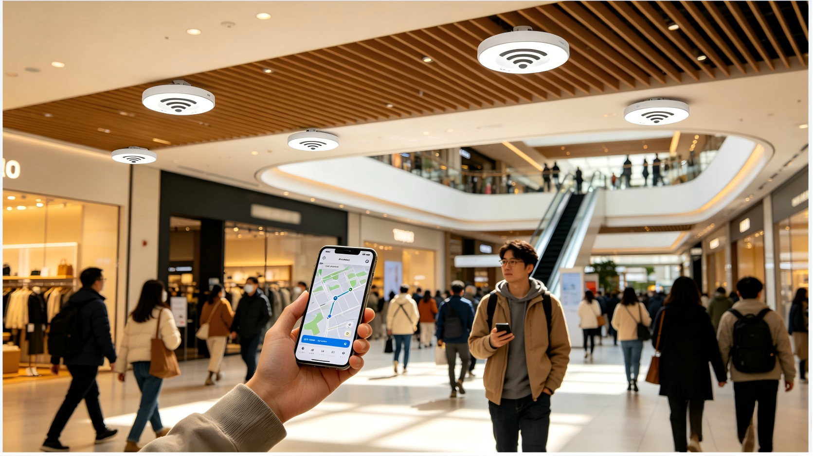 某城市商业综合体 - WiFi 室内移动终端实时定位项目(实现12万平米全场定位与智慧运营)